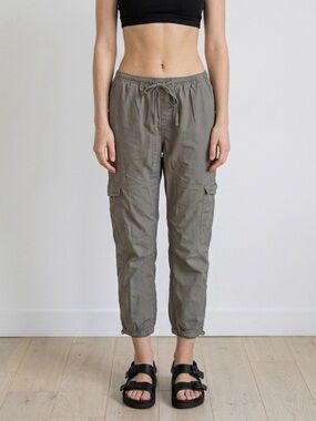 Cotton On Olive Green Lightweight Drawstring Cargo Pants - Size Medium